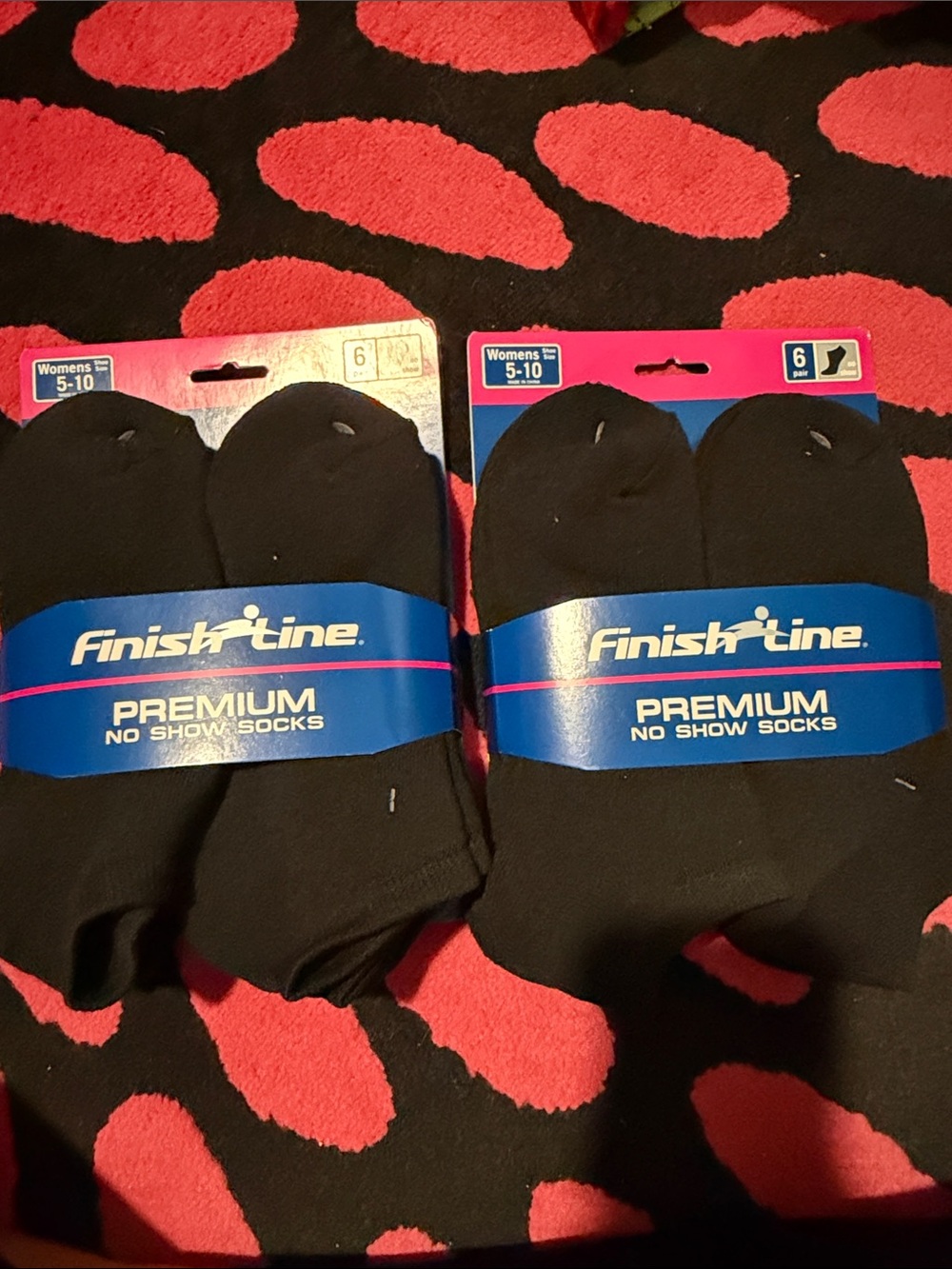 2 packs of Finish Line Black No-Show Casual Socks - Pack of 6
